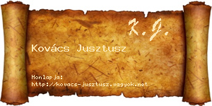 Kovács Jusztusz névjegykártya