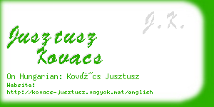 jusztusz kovacs business card